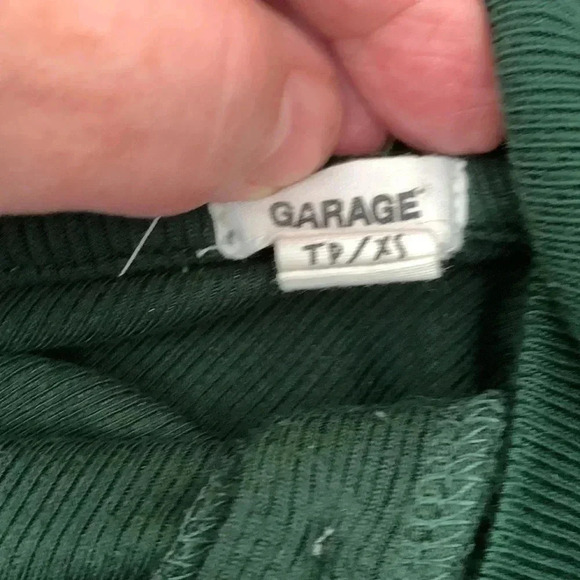 Garage Forest Green Button Down Ribbed Top,  Size XS - Picture 3 of 5